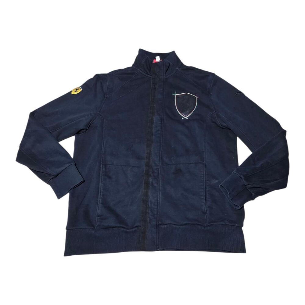 Puma Ferrari Scuderia 1947 Track‎ Jacket Men’s Large Navy Blue Full Zip A13